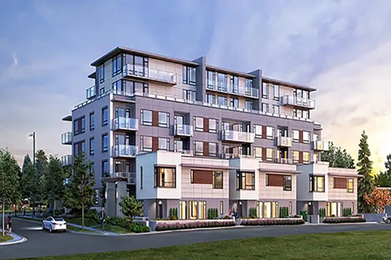 Livingstone wood frame 4 storey condo and townhome project in Vancouver Bc.