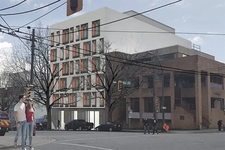 Main Village 5 storey wood frame condo project in Vancouver BC.
